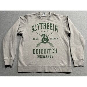 Harry Potter Hogwarts Slytherin Sweatshirt Team Seeker Gray Pullover Size Large